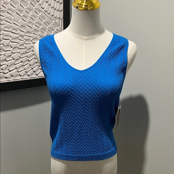 Roselyn Sanchez Tops - Women's Sleeveless V-Neck Knit Tank Top - Royal Blue